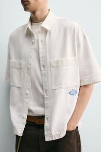 WASHED PRINT BOX FIT SHIRT