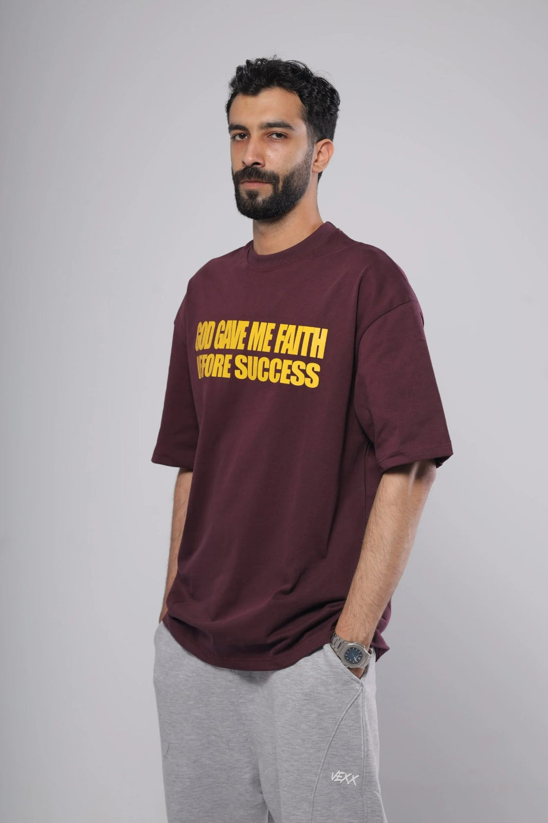 Faith Before Success – burgundy t-shirt