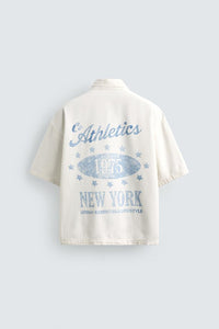 WASHED PRINT BOX FIT SHIRT
