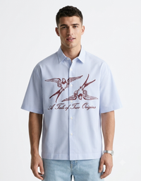 STRIPED SHORT SLEEVE ORIGINS SHIRT
